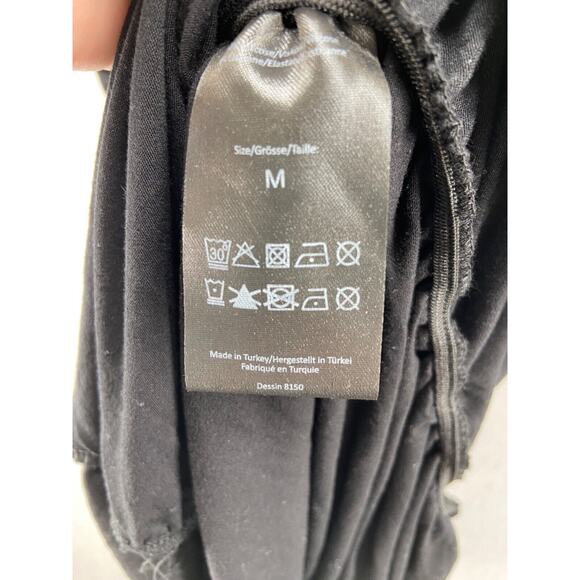 Baum und Pferdgarten Dress Sz Medium Black Ruched Bodycon Midi Jelisa Stretch - Picture 10 of 13